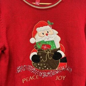 Fun Christmas Santa Sweater color red size S Ugly Sweater Women holiday time